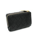 ボッテガヴェネタ BOTTEGA VENETA 3つ折り財布 小銭入れ付き 690568 V3UH2 8425 NAPPA 本革　Black　ブラック　ゴールド