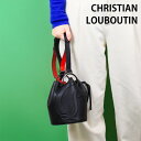 2024年春夏新作 CHRISTIAN LOUBOUTIN クリスチャンルブタン ブラック black バッグ レディース 巾着型斜め掛けショルダーバッグ(ブラ...