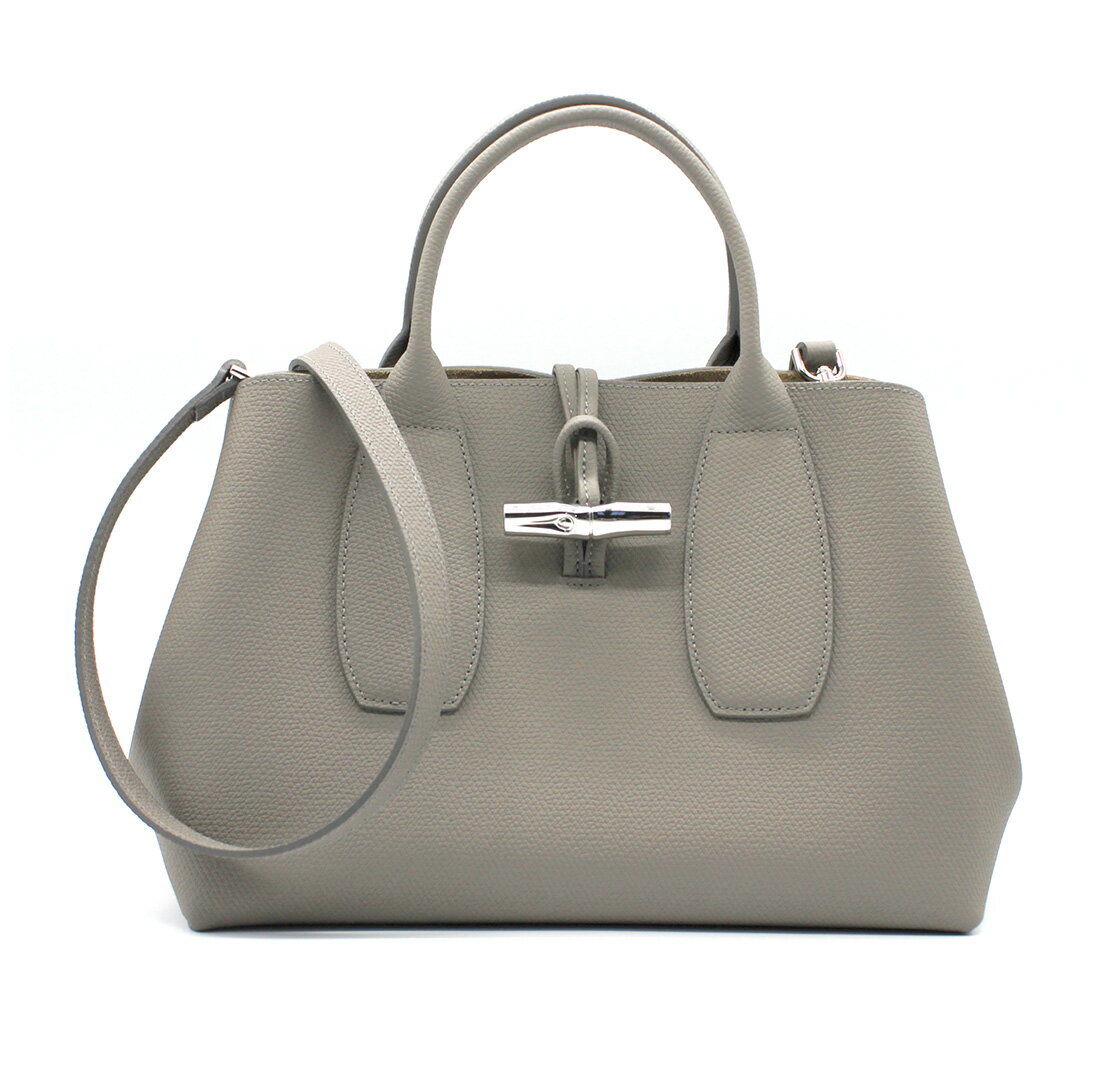 ロンシャン バッグ（レディース） LONGCHAMP (ロンシャン) 10058 HPNP55 TORTORA グレー系 ROSEAU TOP HANDLE BAG M ロゾ ショルダーバッグ トートバッグ