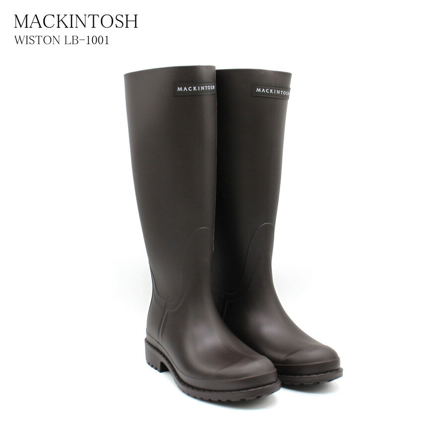 MACKINTOSH マッキントッシュ WISTON (LB-1001 FW0125) レディス レインシューズ レインブーツ 長靴 大きいサイズ BROWN 茶色 ブラウン 梅雨 ブランドロゴ入り保存袋付き