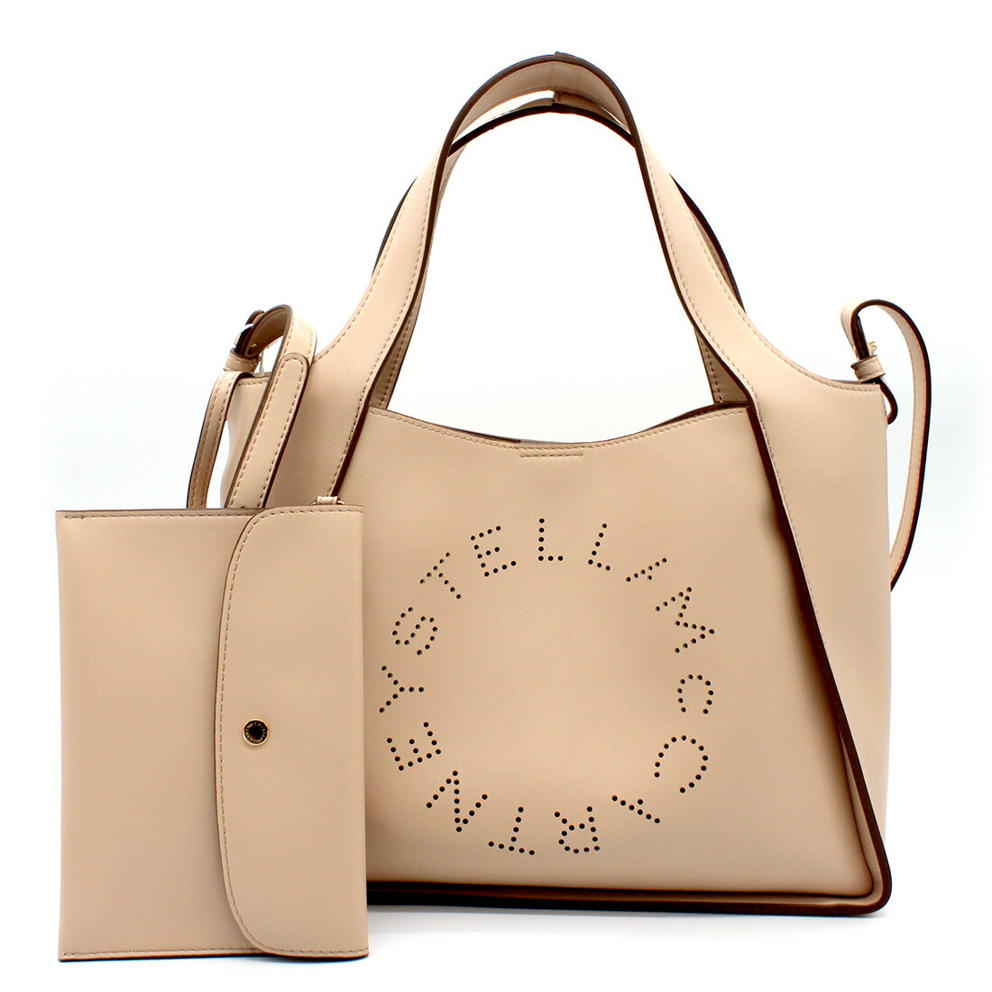 STELLA McCARTNEY (ステラマッカートニー) 513860 W8542 6802 CROSS BODY BAG LOGO POWDER ピンクベージュ ベージュ系 エコレザー ポーチ付き クロスボディバッグ ショルダーバッグ