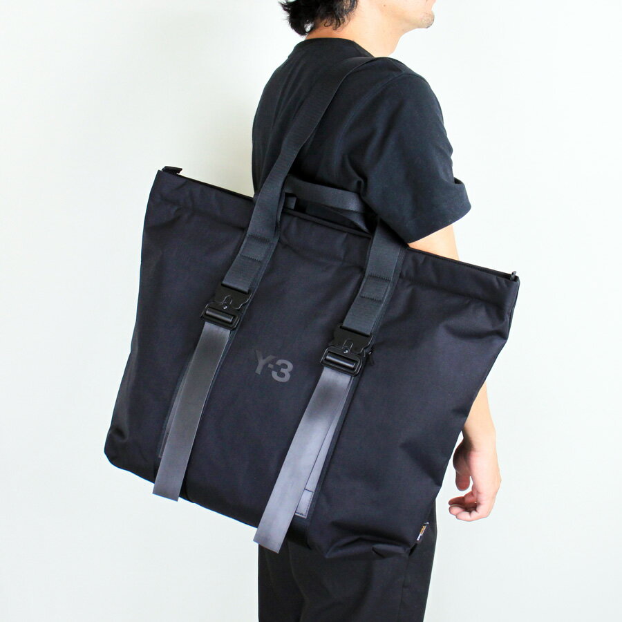 Y-3 ワイスリー (JW6219) Y-3 SHOPPER ショッピングバッグ ブラック BLACK 鞄　ロゴ ヨージ・ヤマモト アディダス adidas メンズ ウィメンズ レディース ユニセックス　男女兼用 A4サイズ収納可 通勤通学【2025秋冬新作】