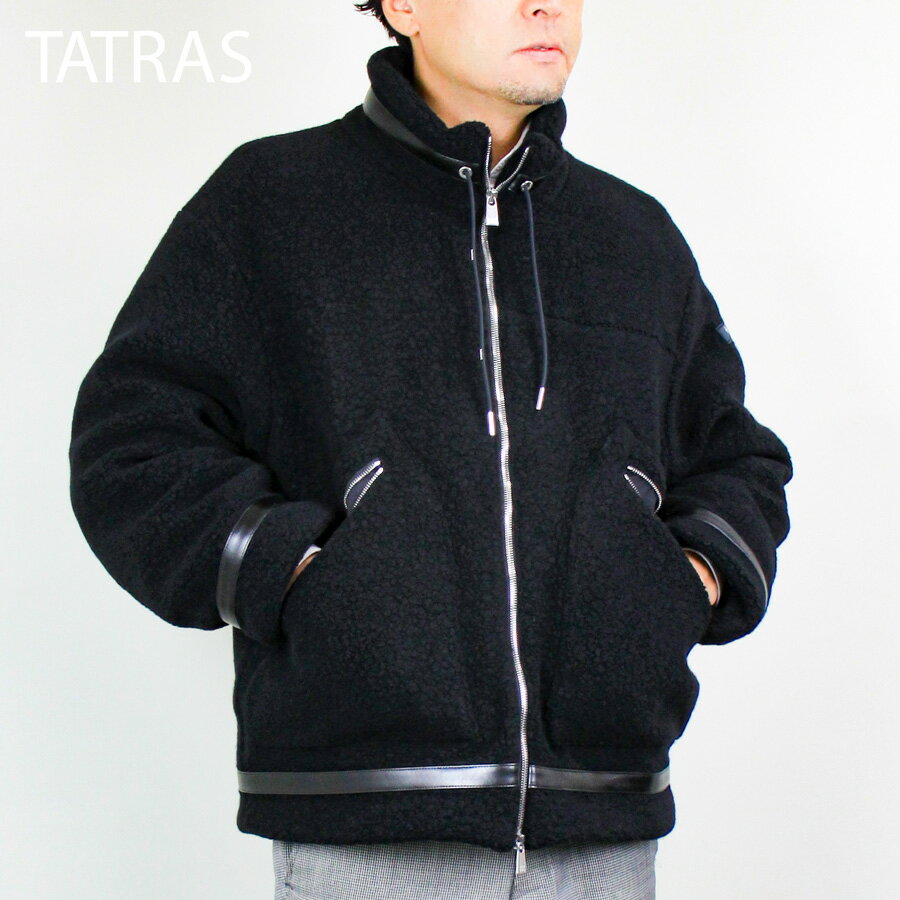 TATRAS タトラス (MTAT24A4957-D) ROBOU ロボウ ダウンジャケット ウールナイロンのボア メンズ ボア ブルゾン メンズ　リタリーのB-3ジャケットベース BLACK　黒【2024年秋冬新作】のサムネイル