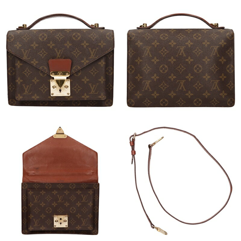 LOUIS VUITTON ルイヴィトンモンソー28 M51185 モノグラム 2Way ハンドバッグ セカンドバッグ ショルダーバッグ ロゴ 総柄メンズ・レディース ユニセックス 人気ブランド【中古】20-3325AO