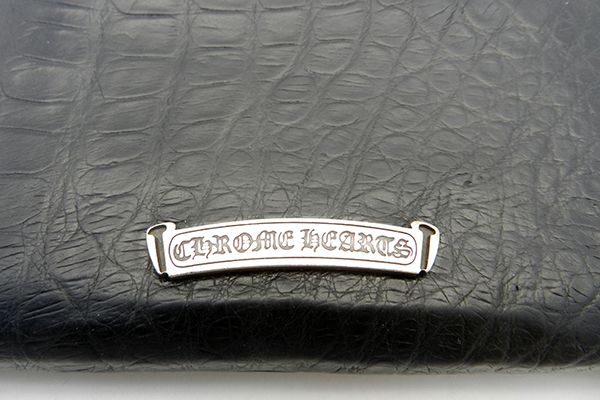 CHROME HEARTS クロムハーツ ラウンドファスナー長財布 REC F ZIP ALLIGATOR アリゲーター レザー ブラック メンズ 人気ブランド【中古】19-41394my