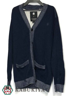 G-STAR RAW ジースター ロゥ カーディガン サイズM ニット トップス 上着 Vネック 無地 ネイビー 紺 ブルー 青 メンズ 人気ブランド【中古】18-44053YU