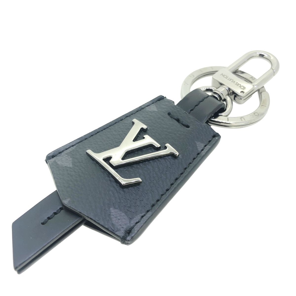 【中古】 LOUIS VUITTON ルイ・ヴィトン キーホルダー ポルトクレ クロッシュクレ モノグラム M63620 / CX1212 キーリング ブラック エクリプス 23040372 MY