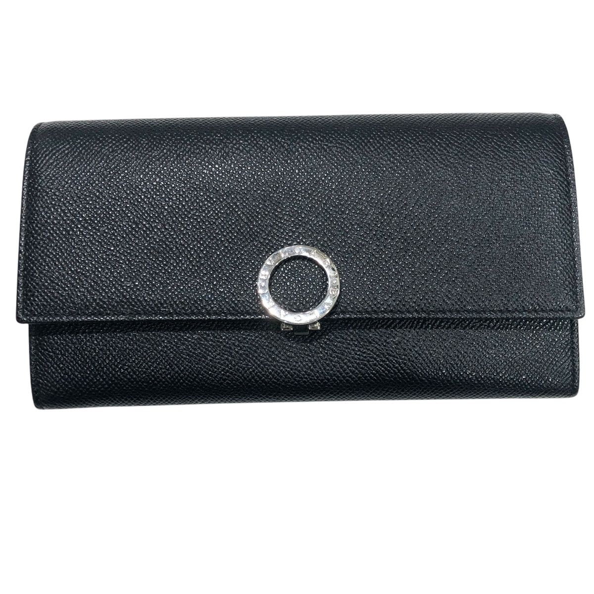 【中古】 BVLGARI ブルガリ30414 ブルガリ・ブルガリ 小銭入れ付 長財布 ブラック25006331 SA