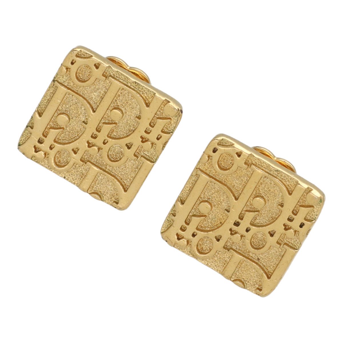 【中古】 Christian Dior クリスチャン・ディオール イヤリング オブリーク スクエア イヤリング ゴールド 23012422 YM