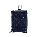 【中古】 LOUIS VUITTON ルイ・ヴィトン モノグラム エクリプス M80221 ポルトクレ バックパック トランク バッグチャーム ブラック SV金具23040954 HO