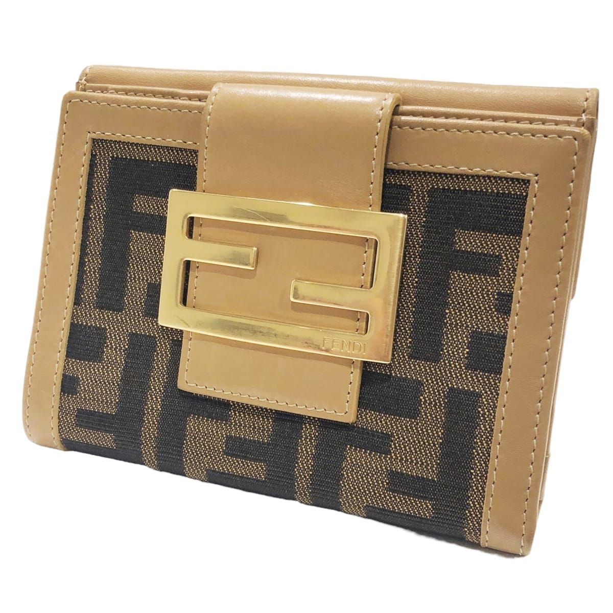 【中古】 Fendi フェンディ メンズ財布 ズッカ 二つ折り 財布 サイフ ズッカ柄 24011506 YM