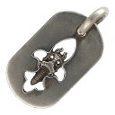 【中古】 CHROME HEARTS クロムハーツ フレアニーカットアウトダガードッグタグ スモール シルバー アクセサリー ペンダント ネックレス 23035383 AO