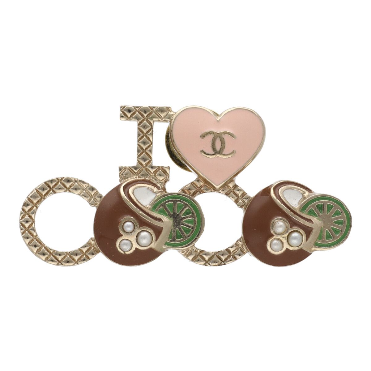 【中古】 CHANEL シャネル ピン ブローチ I LOVE COCO B17C ゴールド ココマーク アイラブココ ハート 23015091 RS 1