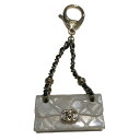 【中古】 CHANEL シャネル マトラッセ ココマーク バッグチャーム ホワイト B23C 23043580 SA
