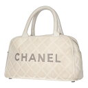 【中古】 CHANEL シャネル スポーツライン ミニボストンバッグ A15457 6番台 ホワイト 白 マトラッセ ロゴ ハンドバッグ 24007131 RS