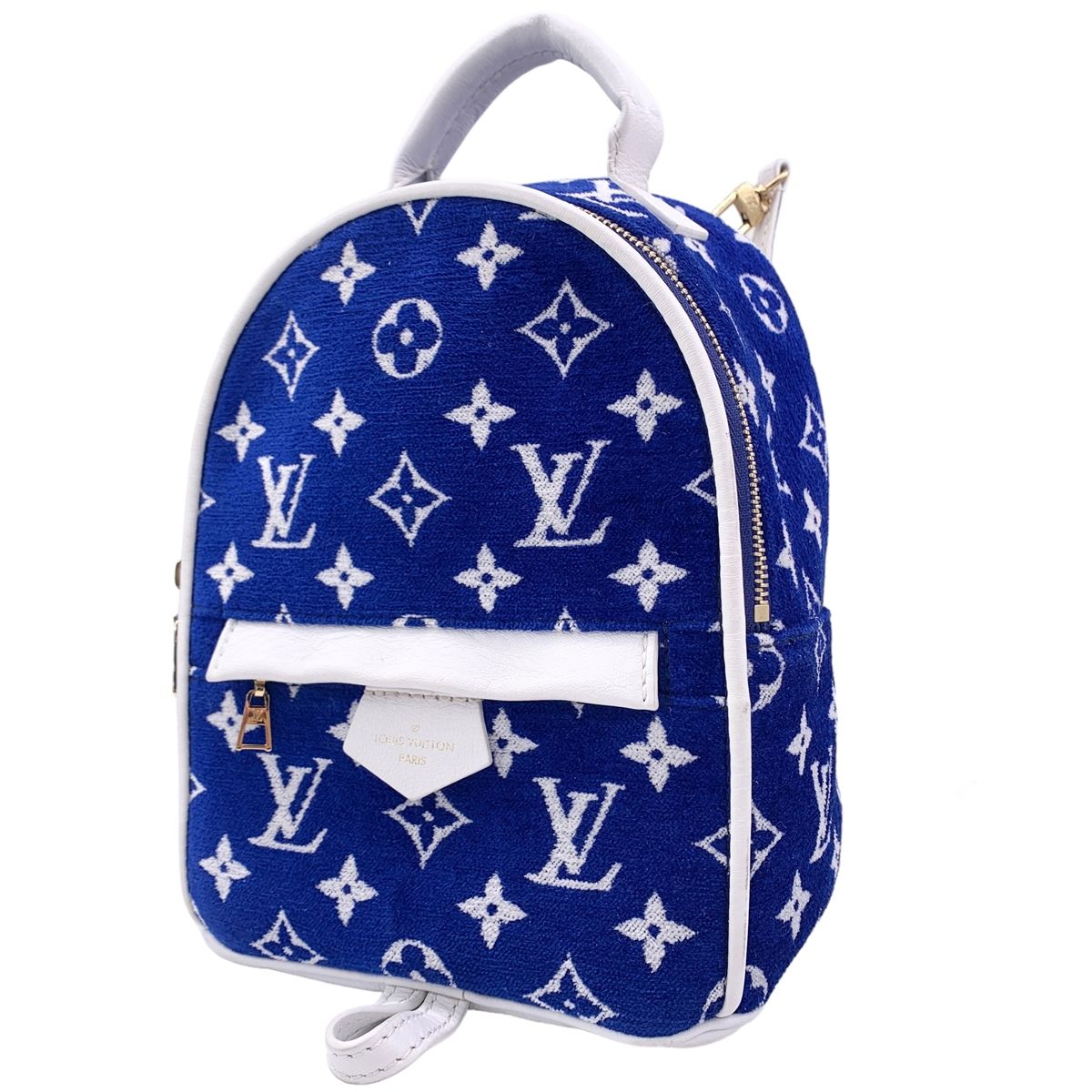 【中古】LOUIS VUITTON ルイ・ヴィトン M46207 パームスプリングス mini バックパック モノグラムジャガード・ベルベット ブルー LVマッチコレクション 24007999 MK