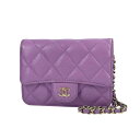 【中古】 CHANEL シャネル ミニミニマトラッセ AP0238 キャビアスキン チェーンショルダーバッグ パープル 紫 ゴールド金具 ミニバッグ 24027...