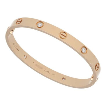 カルティエ/Cartier ラブ ブレスレット 17 B6036017 K18PG/ダイヤモンド ピンクゴールド LOVE 4PD ハーフダイヤ メンズ 歌舞伎屋 【中古】 22016863RS