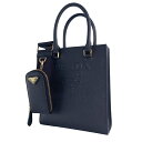 【中古】 PRADA プラダ サフィアーノレザー ハンドバッグ ブラック ショルダーバッグ 2WAY メンズ レディース 23007357 DS