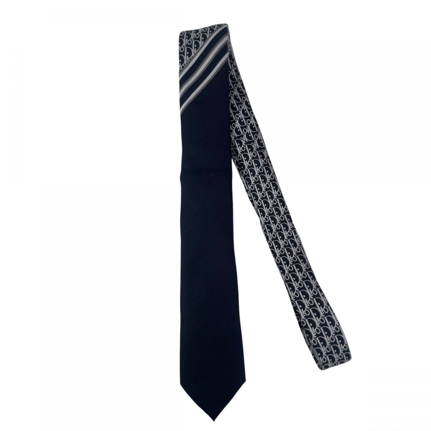 【中古】 Christian Dior クリスチャン・ディオール オブリーク シルククタイ 紳士 25007397 KJ