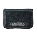 【中古】 CHROME HEARTS クロムハーツ グロメット付きカードケース #2 2ポケット 名刺入れ ケース 財布 レザー スクロールラベル シルバー メ...
