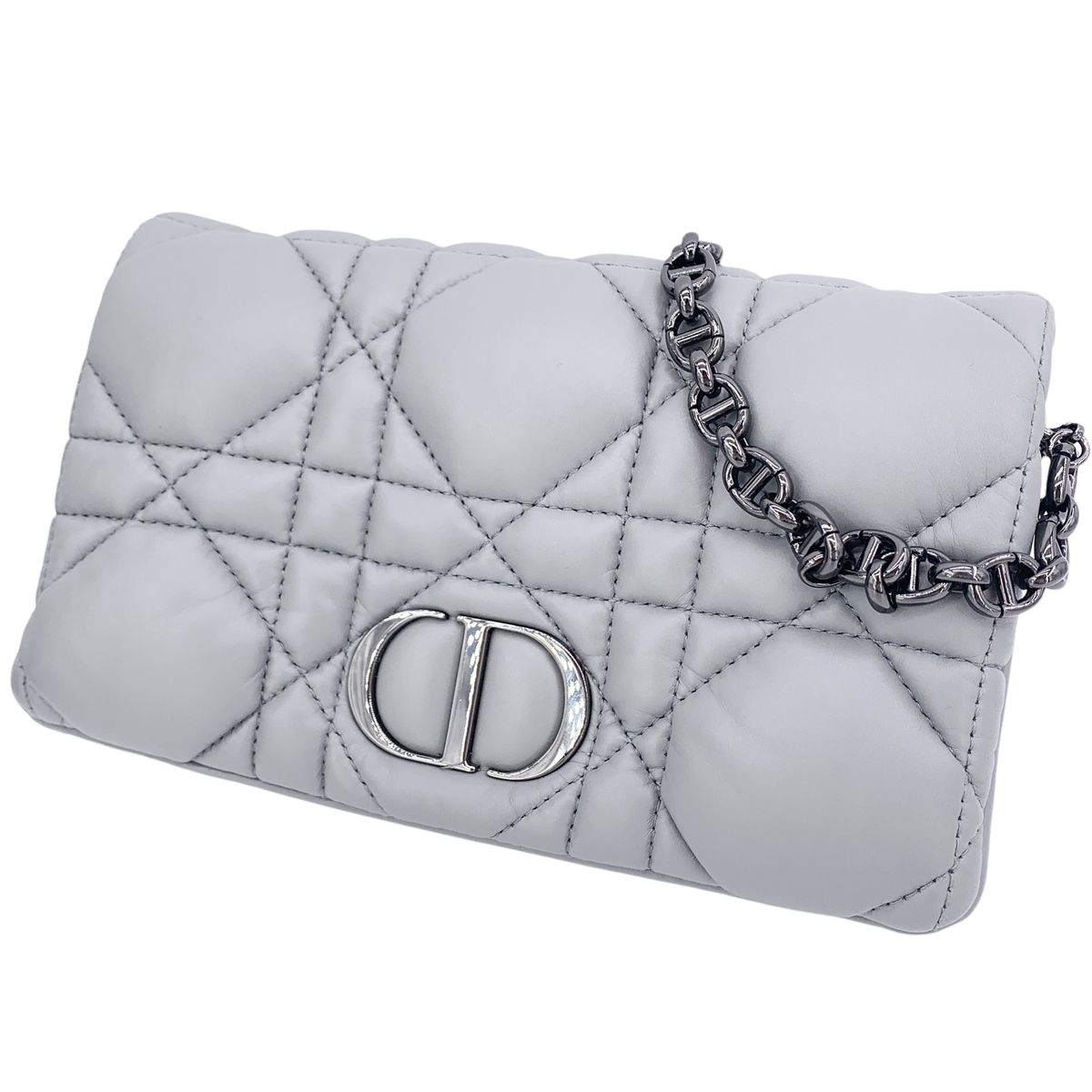 【中古】 Christian Dior ディオール ショルダーバッグ S5135UNGX CARO マクロカナージュミニバッグ グレー カーフスキン 収納力 23036958 MK