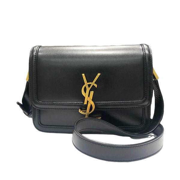 イヴ・サンローラン/YVES SAINT LAURENT スモール サッチェル ソルフェリーノ 6343060SX0W1000 ボックスレザー ブラック GD金具 ショルダーバッグ 歌舞伎屋 【中古】 21049337