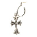 【中古】 CHROME HEARTS クロムハーツ タイニーCHクロス フープピアス SV925 シルバー イヤリング ドロップ リング 24001559 RS(4)