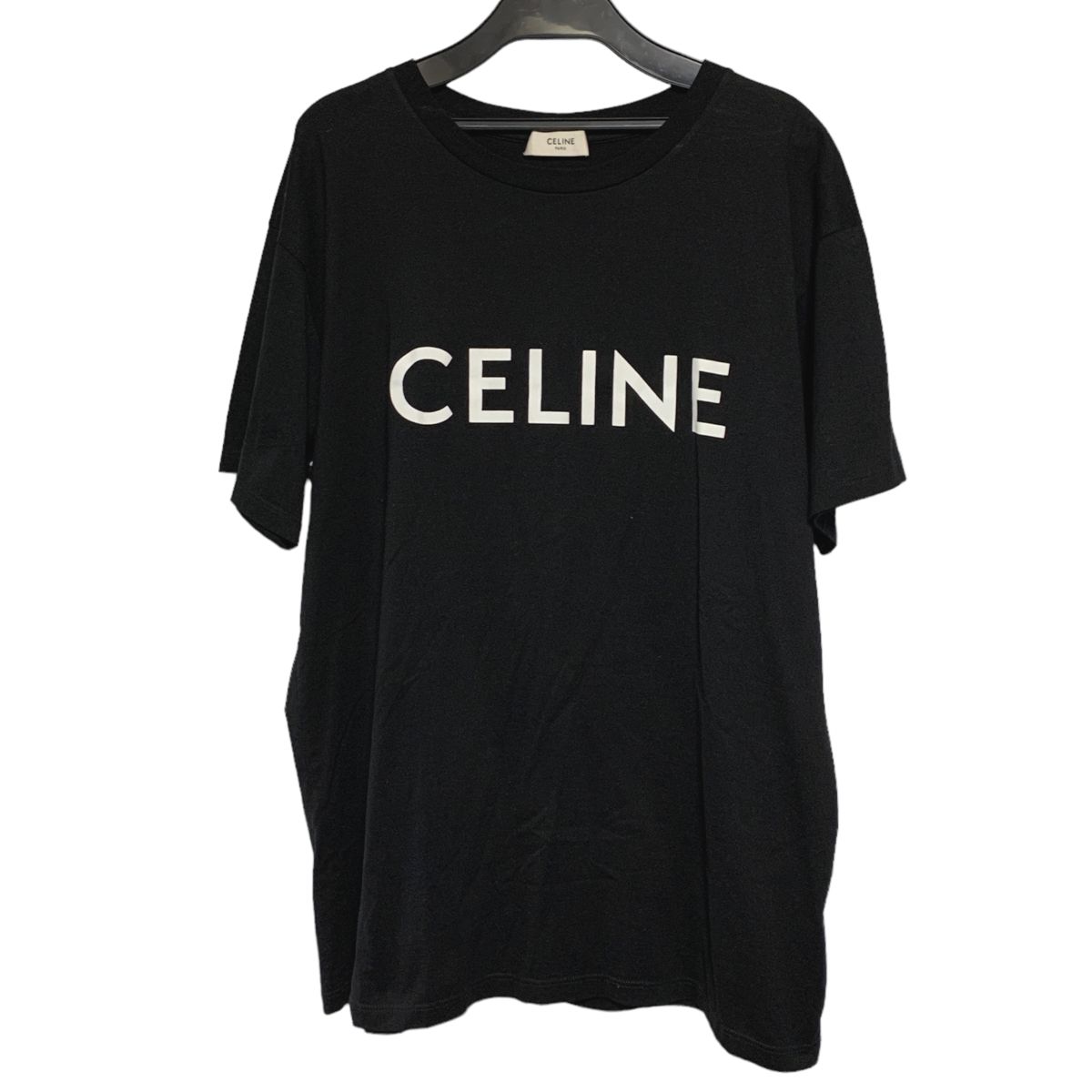 【中古】 CELINE セリーヌ カットソー ロゴ プリント ルーズ Tシャツ 2X764671Q サイズS 23012206 YU