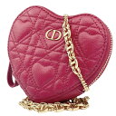 【中古】 Christian Dior クリスチャン・ディオール S5097UNID CARO カロ チェーンハートポーチ レッド 2way チェーン付属 24...