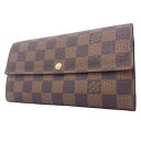 ルイヴィトン/LOUIS VUITTON ポルトフォイユ サラ N61734 ダミエ エベヌ ブラウン 長財布 2つ折り財布 ウォレット フラップ レディース ...