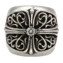 【中古】 CHROME HEARTS クロムハーツ クラシックオーバルクロスリング ダイヤモンド 指輪 シルバー アクセサリー 17号 21049248 AO