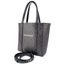 【中古】BALENCIAGA バレンシアガ 551815 エブリデイXXSトートバッグ 黒/シルバー 表面メタリック加工 ストラップ取り外し可能 2way 24...