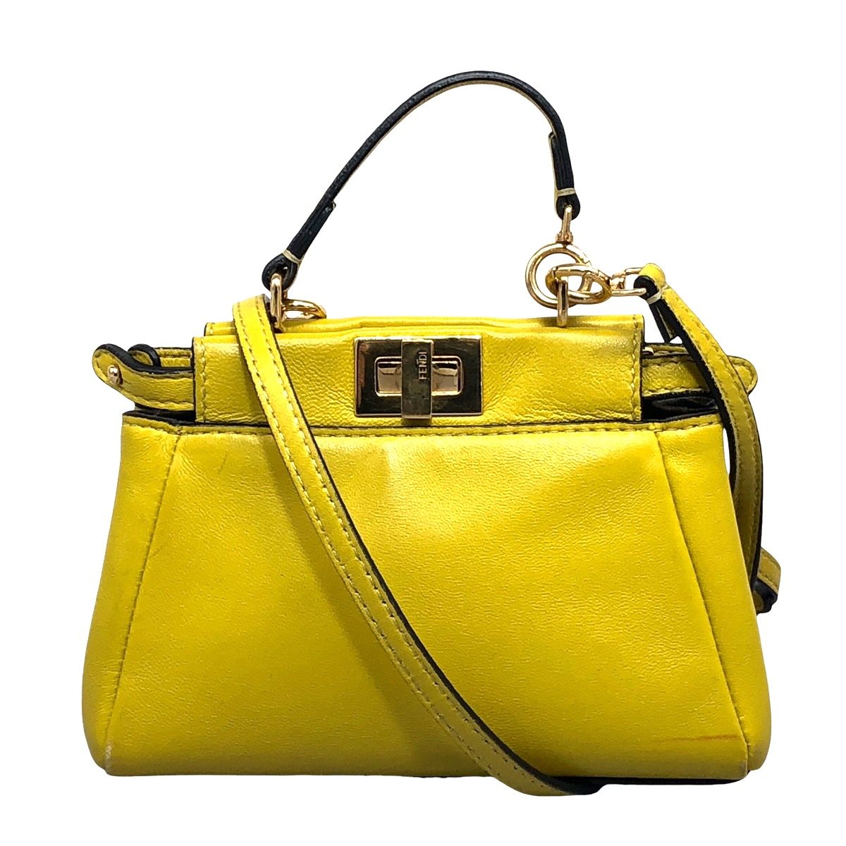 【中古】 Fendi フェンディ マイクロ ピーカブー ショルダーバッグ・メッセンジャーバッグ 8M0355 ミニ..