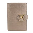 【中古】 LOUIS VUITTON ルイ・ヴィトン LV ヴェルティカル ウォレット コンパクト M82198 トリヨンレザー ベージュ レディース 折り財布...