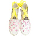 【中古】LOUIS VUITTON ルイ・ヴィトン 1A8GC6 スターボード・ライン ローファー サンダル フラットタイプ キャンバス地 ピンク 黄色 モノグ...