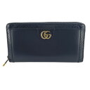 【中古】 GUCCI グッチ オフィディア GGマーモント パイソンレザー ブラック 黒 ラウンドファスナー長財布 706844 レディース 25010170M...
