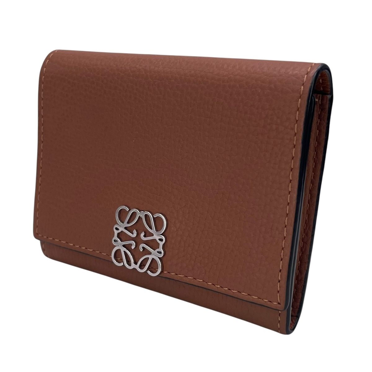 【中古】 LOEWE ロエベ アナグラム スクエア コインカードホルダー C821Z94X02 レザー ブラウン 250242..