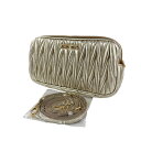 【中古】 MIU MIU ミュウミュウマトラッセ カメラバッグ 5BH536 ショルダーバッグ ゴールド 24025399 KJ