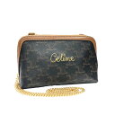 【中古】 CELINE セリーヌ トリオンフ チェーン付き クラッチバッグ ミニチェーンバッグ 刺繡ロゴ 限定 23032400 HO