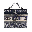 【中古】 Christian Dior クリスチャン・ディオール オブリーク トラベル バニティ S5480VRIW 化粧ポーチ バッグ ロゴ 総柄 刺繍 レデ...