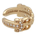 【中古】 CHROME HEARTS クロムハーツ ダブルダガーオープンリング 16号 22K ダイヤモンド ゴールド 指輪 パヴェ フル アクセサリー 250...