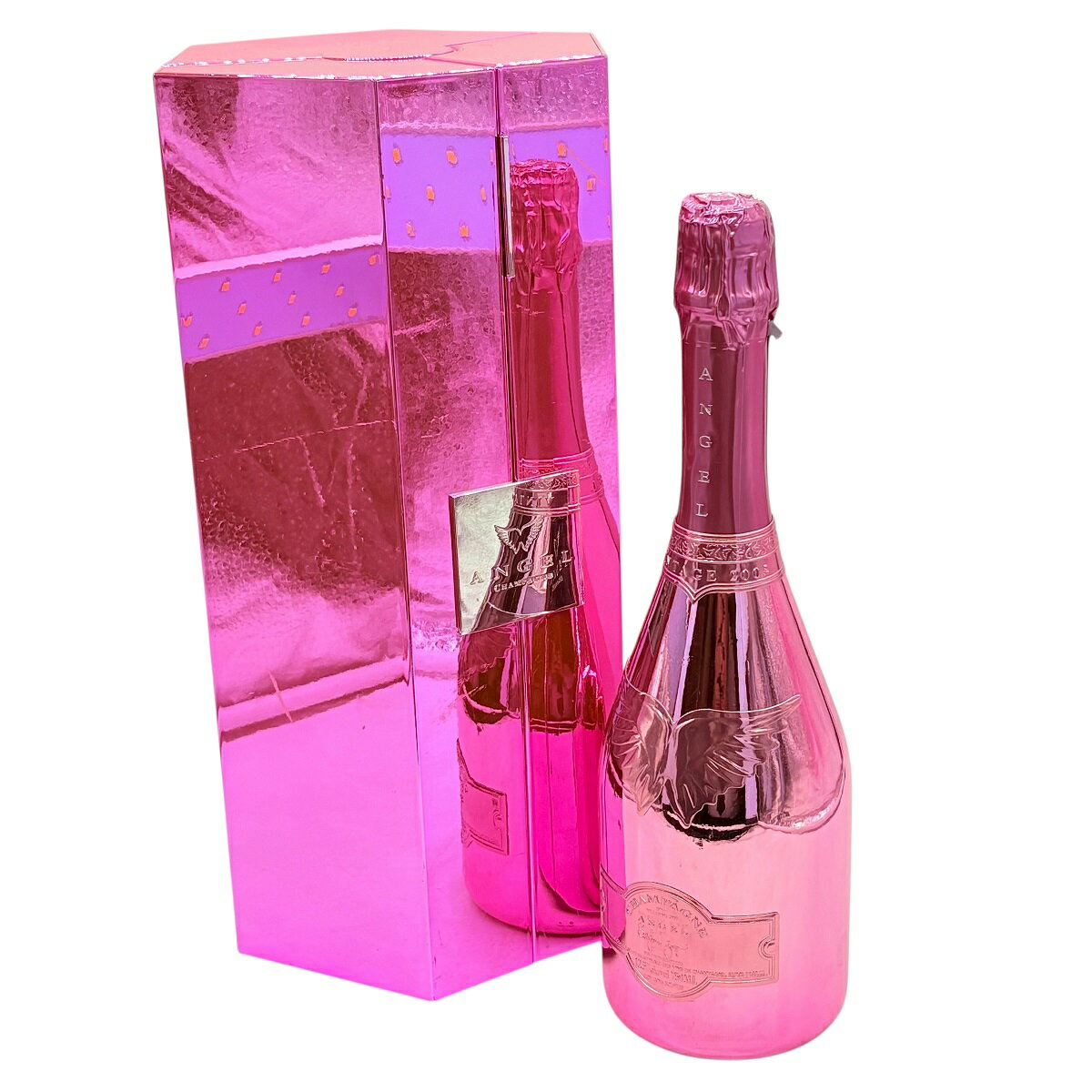 【箱傷あり】エンジェル シャンパン ヴィンテージ 2005 ピンク 箱有り BOX 750ml ビンテージ フランス スパークリングワイン シャンパーニュ ANGEL CHAMPAGNE Vintage RED 酒類 未開栓【中古】25000083AS