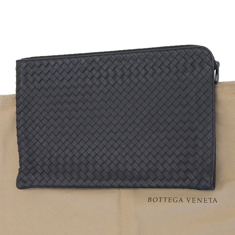 【3万円以上1,000円OFF＆ポイント5倍！9/1】ボッテガ ヴェネタ Bottega Veneta バッグ ユニセックス クラッチバッグ セカンドバッグ イントレチャート レザー 155150 ブラック 黒 【中古】