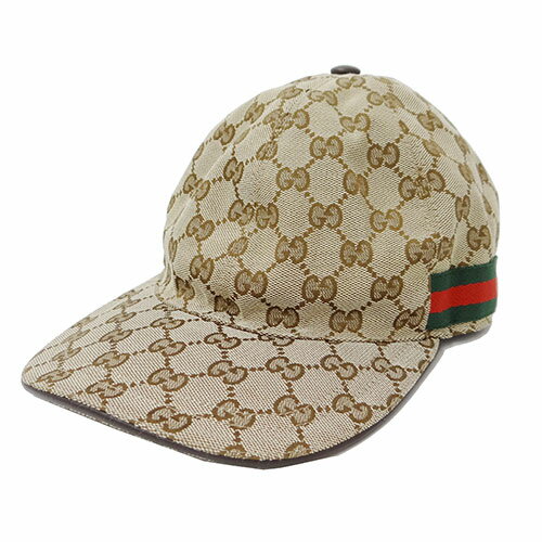 【全品1000円OFFクーポン！21日迄】グッチ GUCCI 帽子 レディース メンズ ブランド キャンバス GGキャンバス ベースボールキャップ ベージュ ブラウン 200035 おしゃれ 【中古】