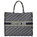 【ほぼ全品10％OFF！5/5 20時～5時間限定】クリスチャンディオール Christian Dior バッグ レディース ブランド トートバッグ オブリーク ブックトート ラージ ジャガード ネイビー 大容量 大きめ A4 通勤 通学 おしゃれ 大人 おでかけ 【中古】