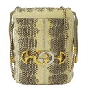 【全品5％OFF！5/3～5/7】グッチ GUCCI バッグ レディース ブランド ショルダーバッグ チェーンショルダー ズゥミ ミニバケット レザー ホワイト グレー 576432 パイソン柄 巾着型 ミニバッグ ポシェット コンパクト おしゃれ 【中古】