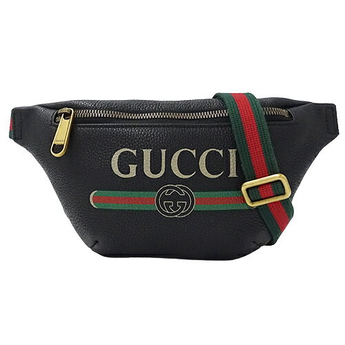 【ほぼ全品10％OFFクーポン！20日20時から5時間限定！】グッチ GUCCI バッグ レディース メンズ ブランド ボディバッグ ウエストバッグ シェリー グッチプリント スモール ベルトバッグ レザー ブラック 527792 黒 コンパクト ミニバッグ おしゃれ おでかけ 【中古】