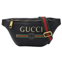 【全品5％OFF！5/3～5/7】グッチ GUCCI バッグ レディース メンズ ブランド ボディバッグ ウエストバッグ シェリー グッチプリント スモール ベルトバッグ レザー ブラック 527792 黒 コンパクト ミニバッグ おしゃれ おでかけ 【中古】