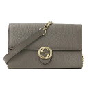 【全品5％OFF！5/3～5/7】グッチ GUCCI バッグ レディース ブランド インターロッキング ショルダーバッグ レザー チェーンウォレット グレー 510314 おしゃれ チェーンショルダー 斜めがけ シンプル 【中古】